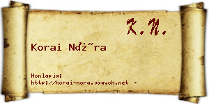 Korai Nóra névjegykártya