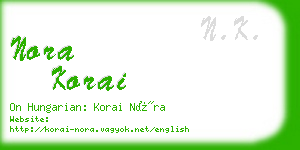 nora korai business card